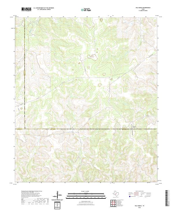 Hill Ranch, TX — USGS 7.5-minute topo (2022)