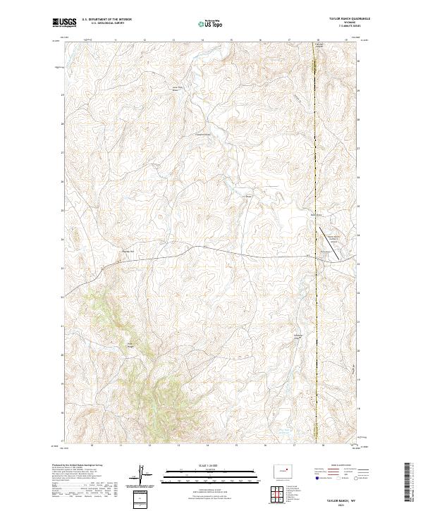 Taylor Ranch, WY — USGS 7.5-minute topo (2021)