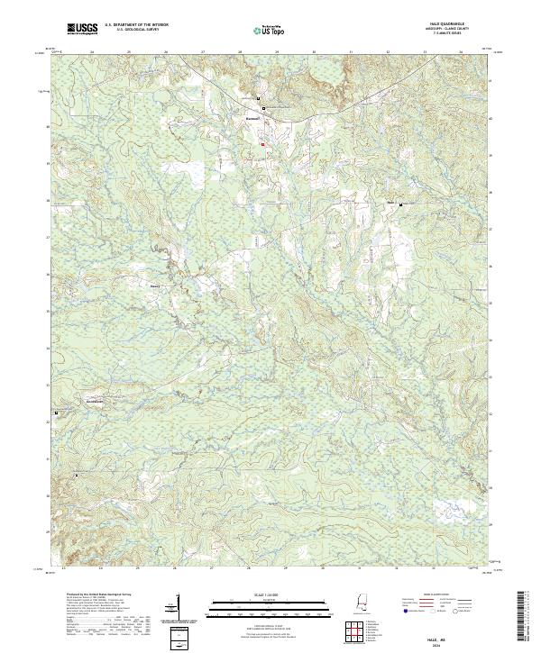 Hale, MS — USGS 7.5-minute topo (2024)