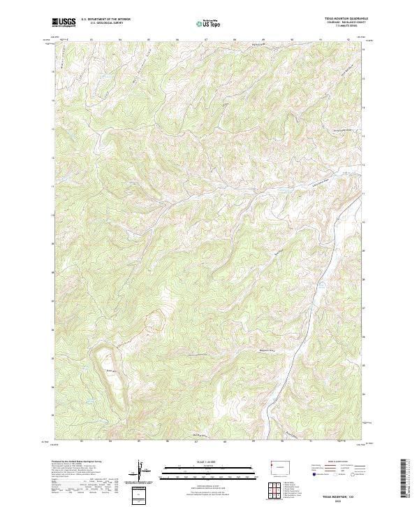 Texas Mountain, CO — USGS 7.5-minute topo (2022)