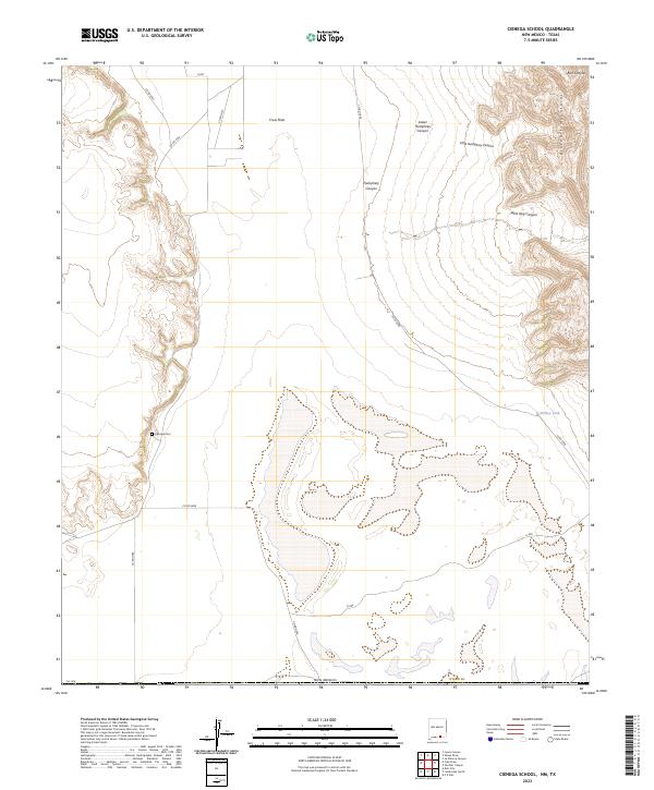 Cienega School, NM-TX — USGS 7.5-minute topo (2023)