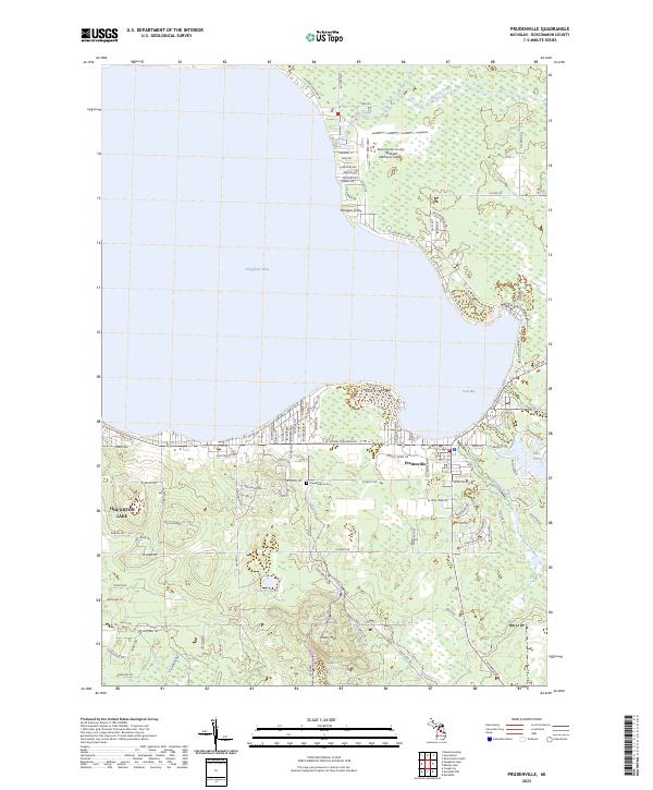 Prudenville, MI — USGS 7.5-minute topo (2023)