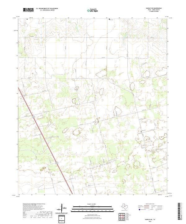 Hawley NE, TX — USGS 7.5-minute topo (2022)