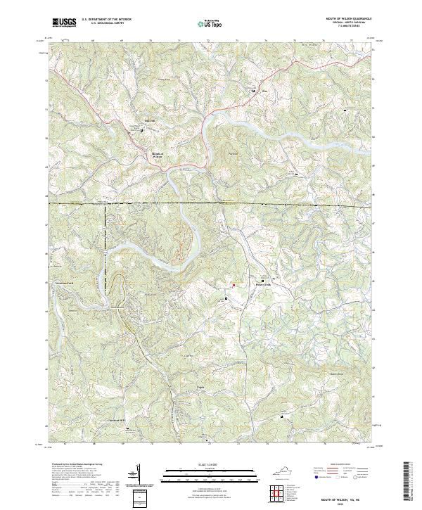 Mouth of Wilson, VA-NC — USGS 7.5-minute topo (2022)