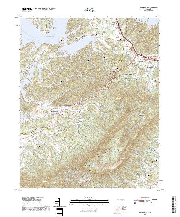 Chestnut Hill, TN — USGS 7.5-minute topo (2022)