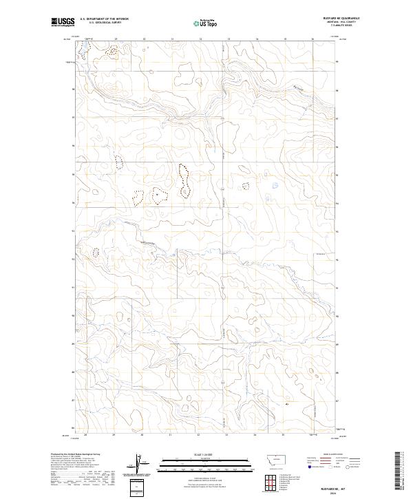 Rudyard NE, MT — USGS 7.5-minute topo (2024)