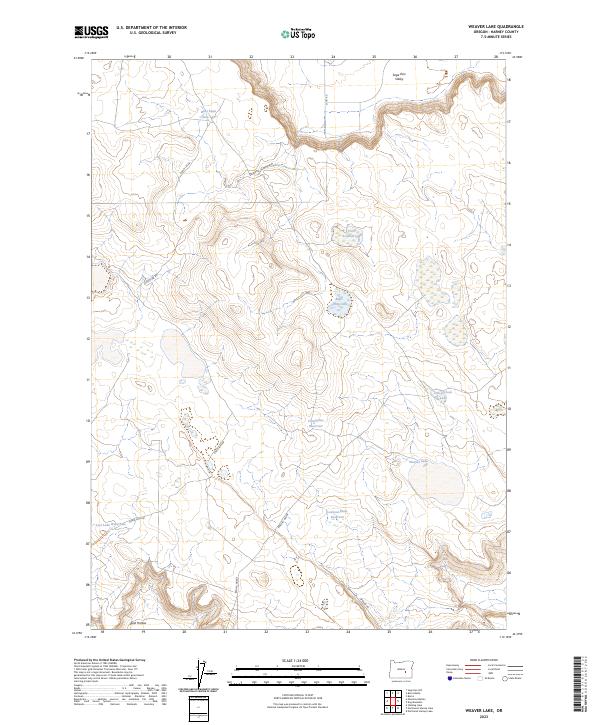 Weaver Lake, OR — USGS 7.5-minute topo (2023)