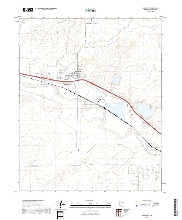 Joseph City, AZ — USGS 7.5-minute topo (2021)