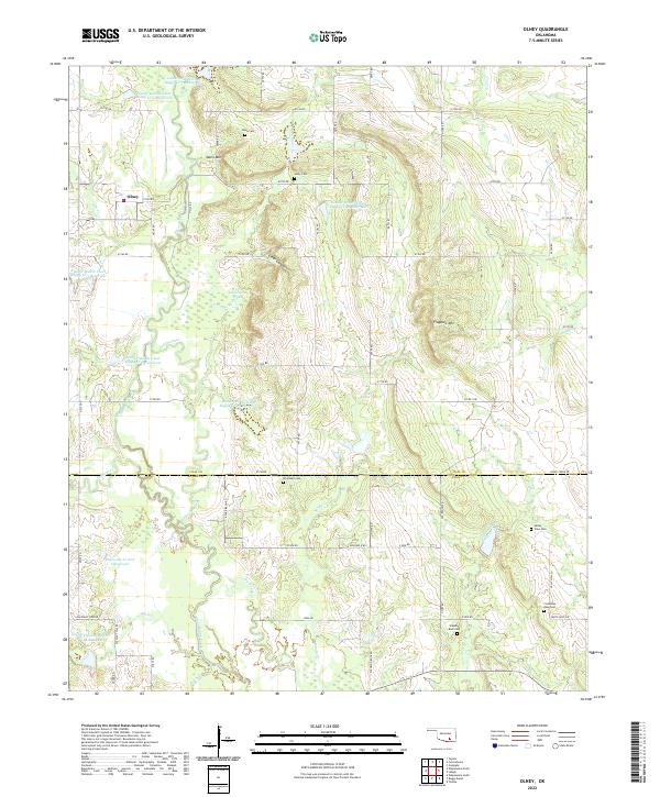 Olney, OK — USGS 7.5-minute topo (2022)