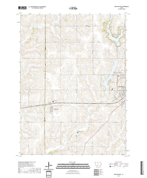 Creston West, IA — USGS 7.5-minute topo (2022)