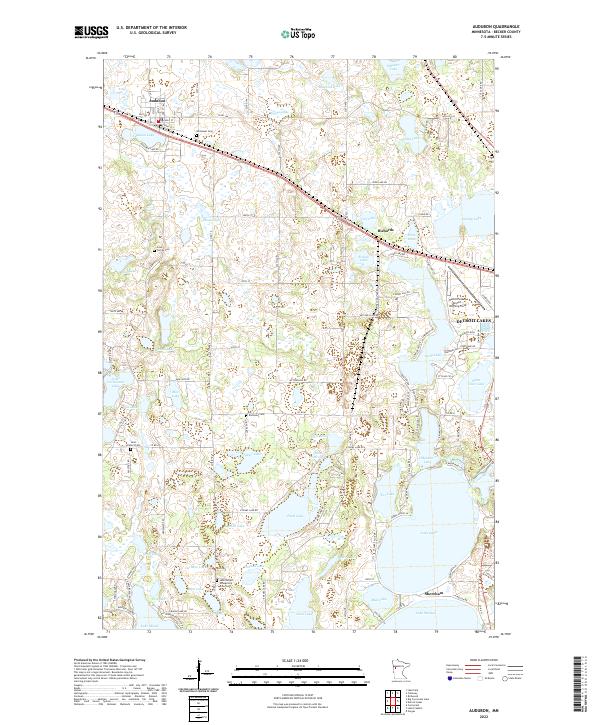 Audubon, MN — USGS 7.5-minute topo (2022)