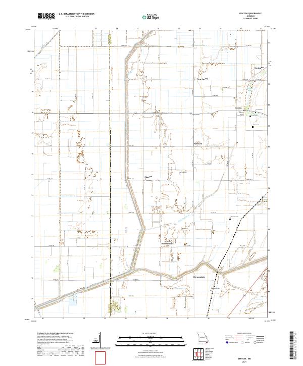 Denton, MO — USGS 7.5-minute topo (2021)