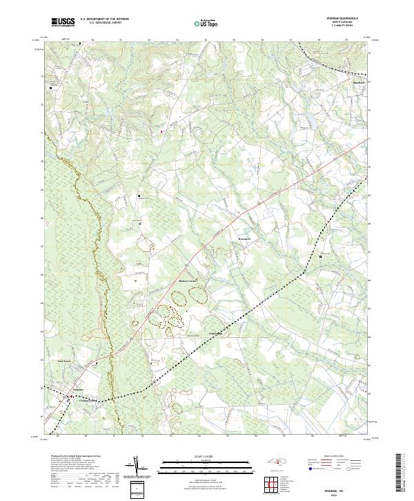 Wagram, NC — USGS 7.5-minute topo (2022)