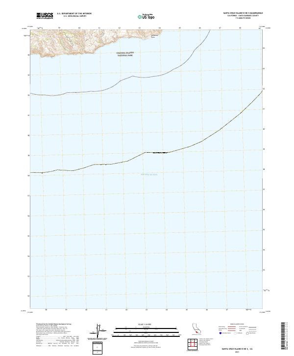 Santa Cruz Island D OE S, CA — USGS 7.5-minute topo (2021)