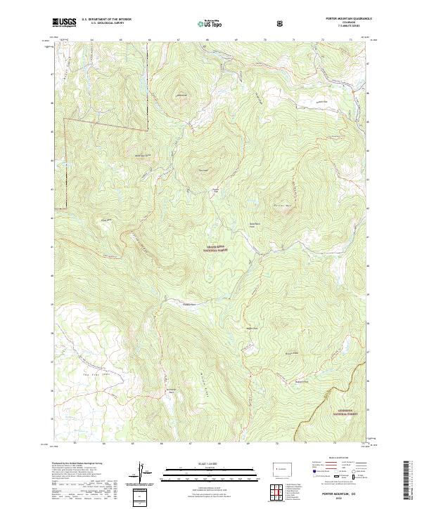 Porter Mountain, CO — USGS 7.5-minute topo (2022)