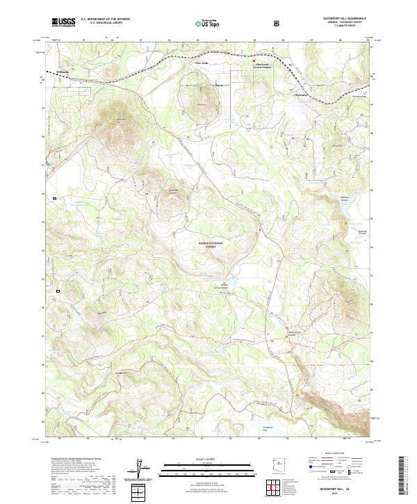 Davenport Hill, AZ — USGS 7.5-minute topo (2021)