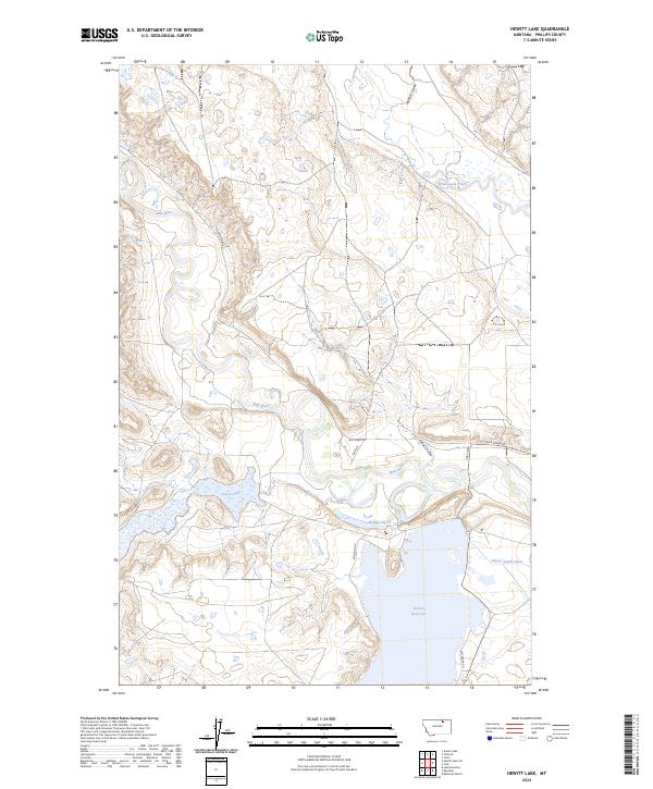 Hewitt Lake, MT — USGS 7.5-minute topo (2024)