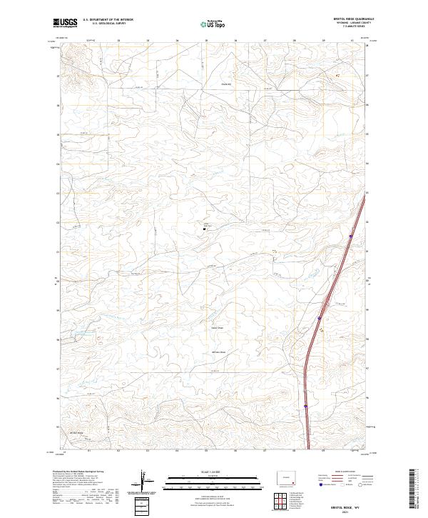Bristol Ridge, WY — USGS 7.5-minute topo (2021)