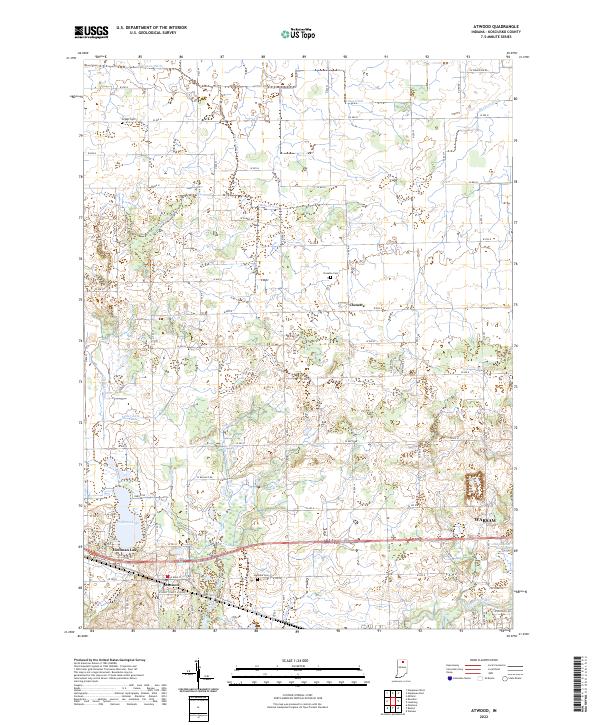Atwood, IN — USGS 7.5-minute topo (2022)