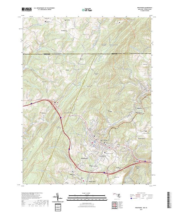 Frostburg, MD-PA — USGS 7.5-minute topo (2023)