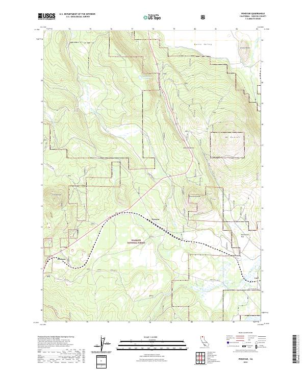 Penoyar, CA — USGS 7.5-minute topo (2021)