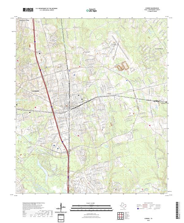 Conroe, TX — USGS 7.5-minute topo (2022)