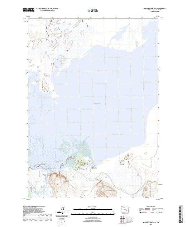 Malheur Lake West, OR — USGS 7.5-minute topo (2023)