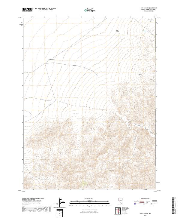 Cow Canyon, NV — USGS 7.5-minute topo (2021)