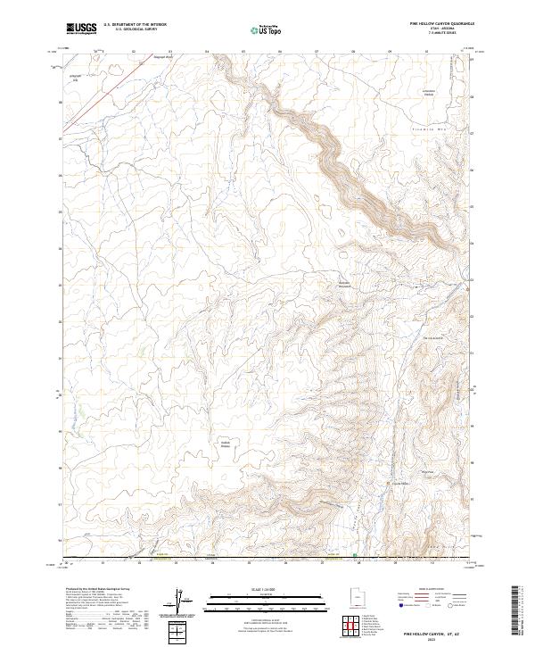 Pine Hollow Canyon, UT-AZ — USGS 7.5-minute topo (2023)