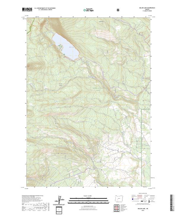 Miller Lake, OR — USGS 7.5-minute topo (2023)