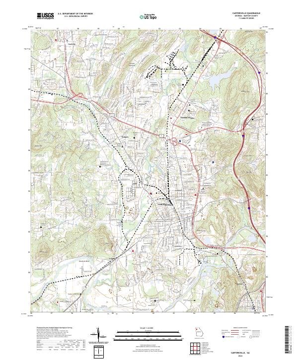 Cartersville, GA — USGS 7.5-minute topo (2024)