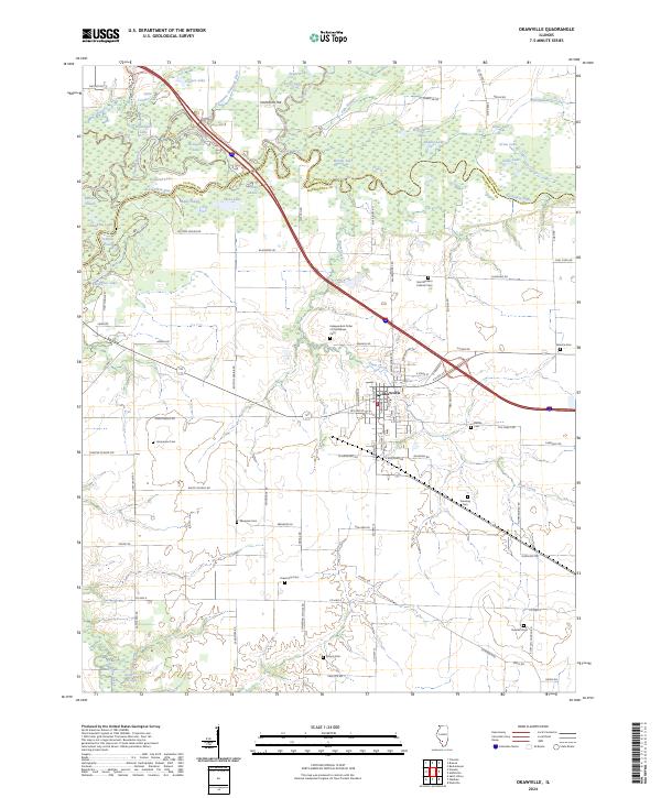 Okawville, IL — USGS 7.5-minute topo (2024)