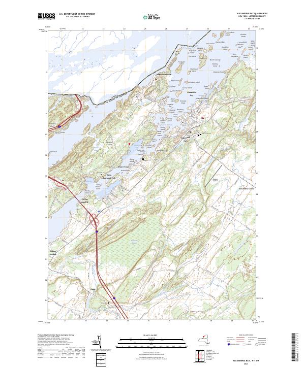 Alexandria Bay, NY-ON — USGS 7.5-minute topo (2023)