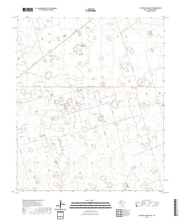 Five Wells Ranch SW, TX — USGS 7.5-minute topo (2022)