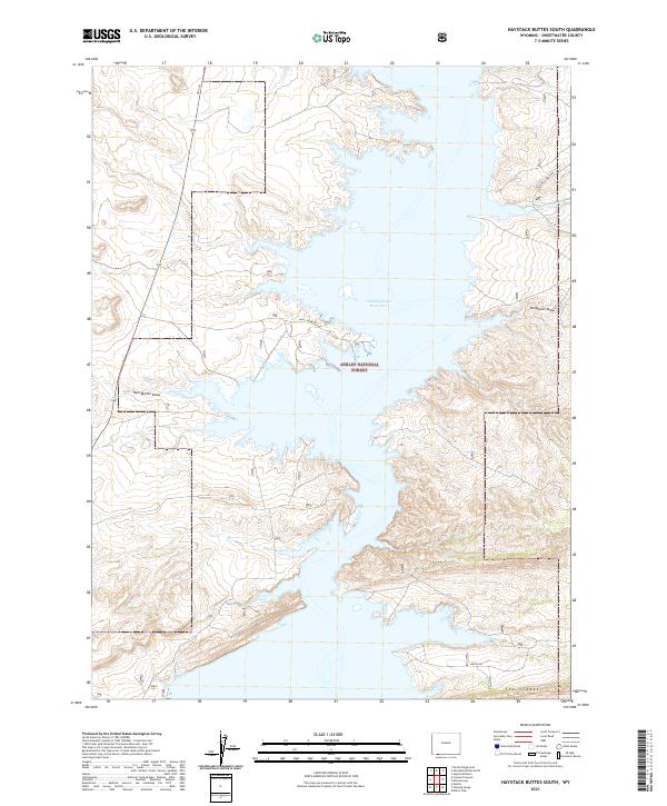 Haystack Buttes South, WY — USGS 7.5-minute topo (2021)
