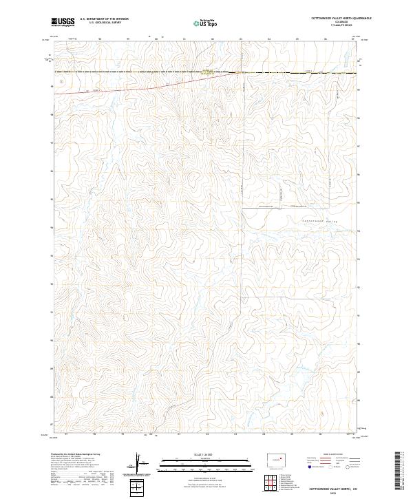 Cottonwood Valley North, CO — USGS 7.5-minute topo (2022)