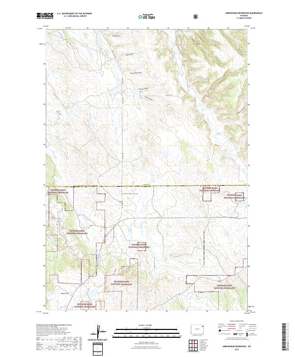 Arrowhead Reservoir, WY — USGS 7.5-minute topo (2021)