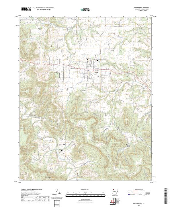 Green Forest, AR — USGS 7.5-minute topo (2024)