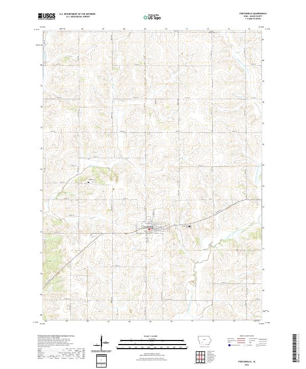 Fontanelle, IA — USGS 7.5-minute topo (2022)