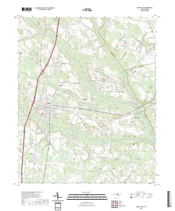 Saint Pauls, NC — USGS 7.5-minute topo (2022)