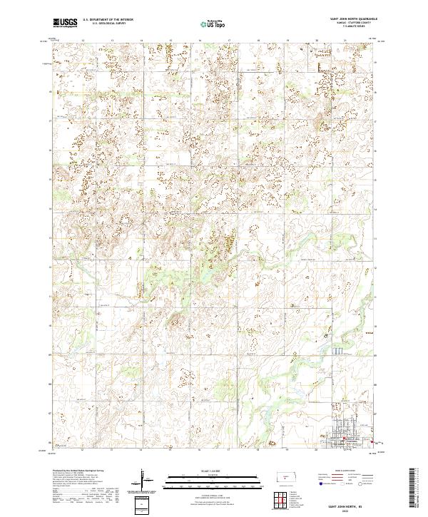 Saint John North, KS — USGS 7.5-minute topo (2022)