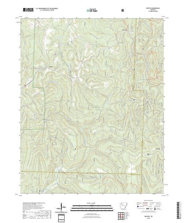 Boston, AR — USGS 7.5-minute topo (2024)