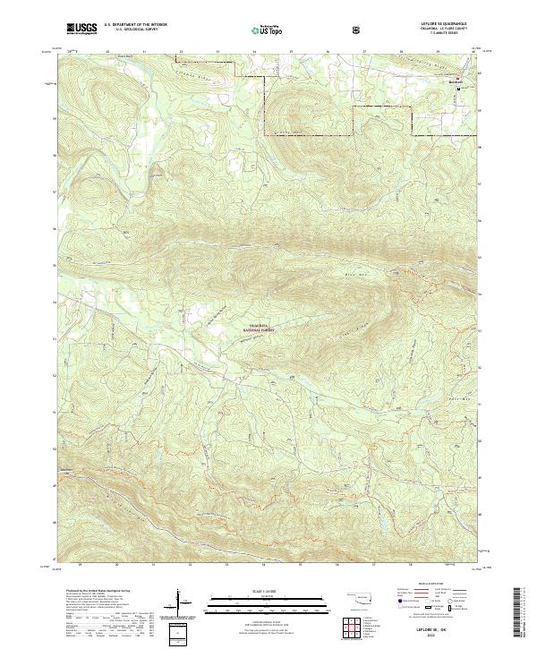 Leflore SE, OK — USGS 7.5-minute topo (2022)