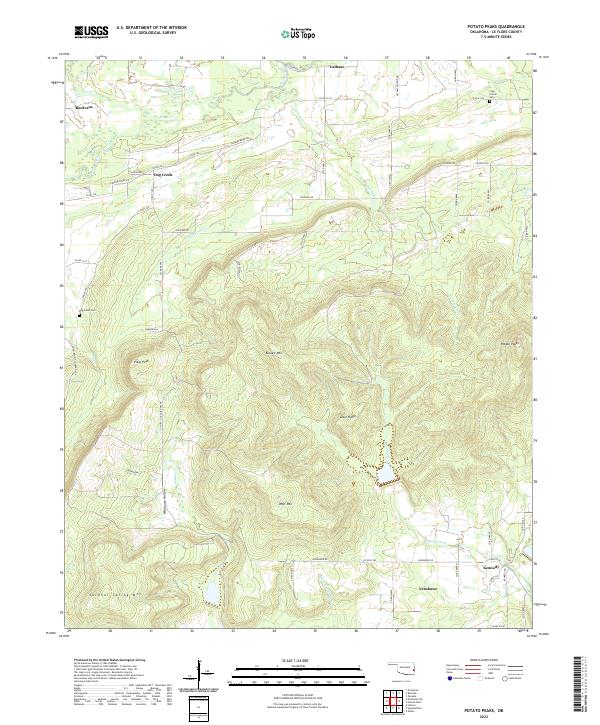 Potato Peaks, OK — USGS 7.5-minute topo (2022)