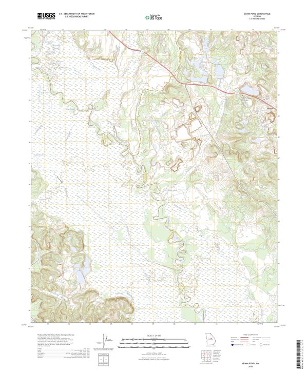 Gumm Pond, GA — USGS 7.5-minute topo (2026)