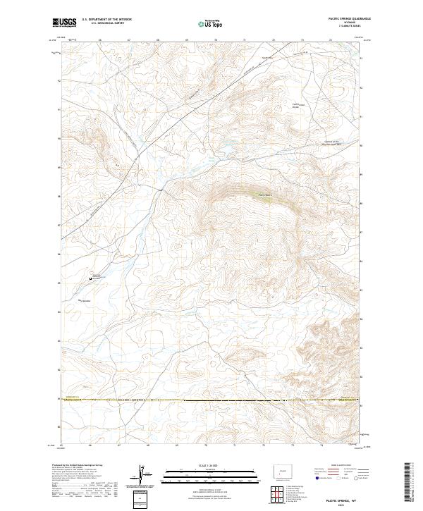 Pacific Springs, WY — USGS 7.5-minute topo (2021)