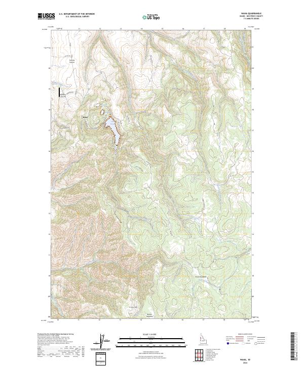 Waha, ID — USGS 7.5-minute topo (2024)