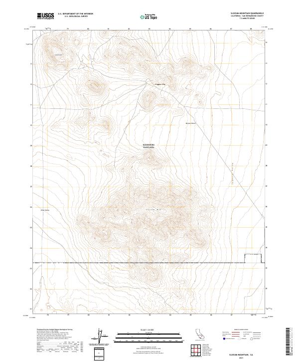 Slocum Mountain, CA — USGS 7.5-minute topo (2021)