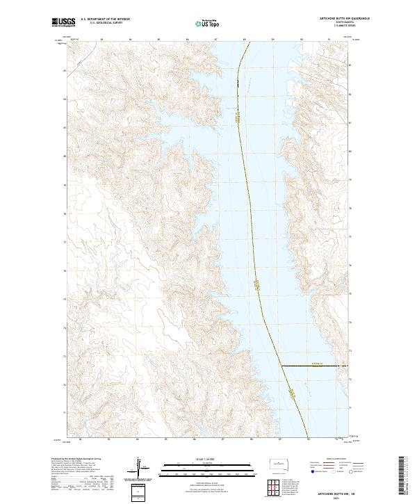 Artichoke Butte NW, SD — USGS 7.5-minute topo (2021)