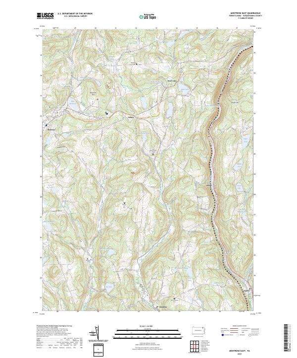 Montrose East, PA — USGS 7.5-minute topo (2023)